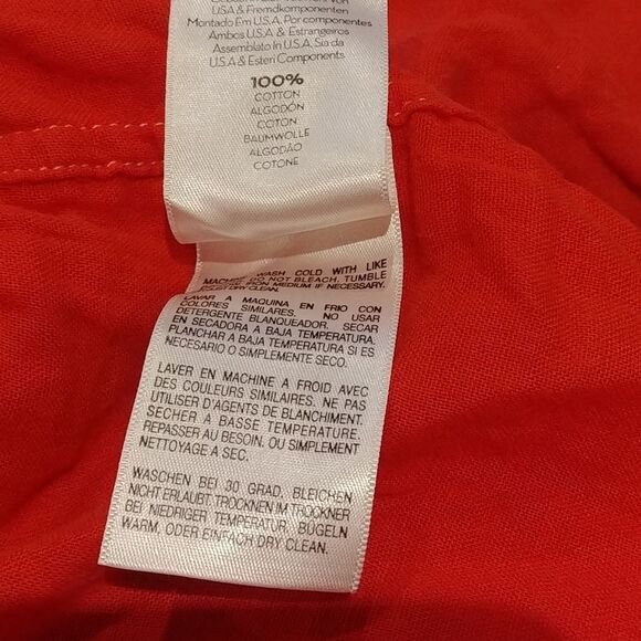 MOTHER the breezy foxy button down split back top XS Red - Picture 7 of 9